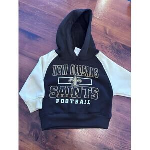 NFL New Orleans Saints Infant Boys Long Sleeve Hooded Sweatshirt Black, 18 Month